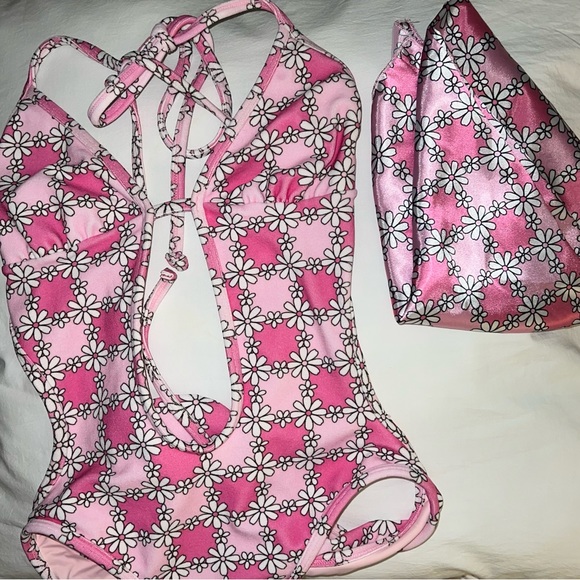 Amanda Terry One Piece Swimsuit & matching head scarf - Picture 2 of 3